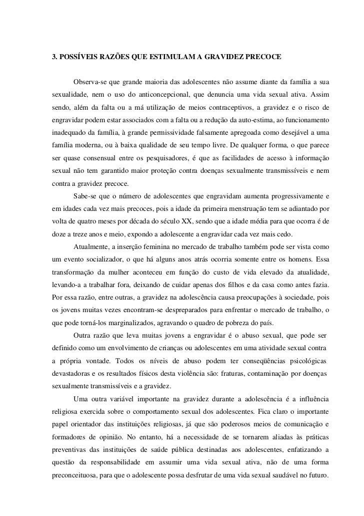 Texto De 20 Linhas Sobre Gravidez Na Adolescência
