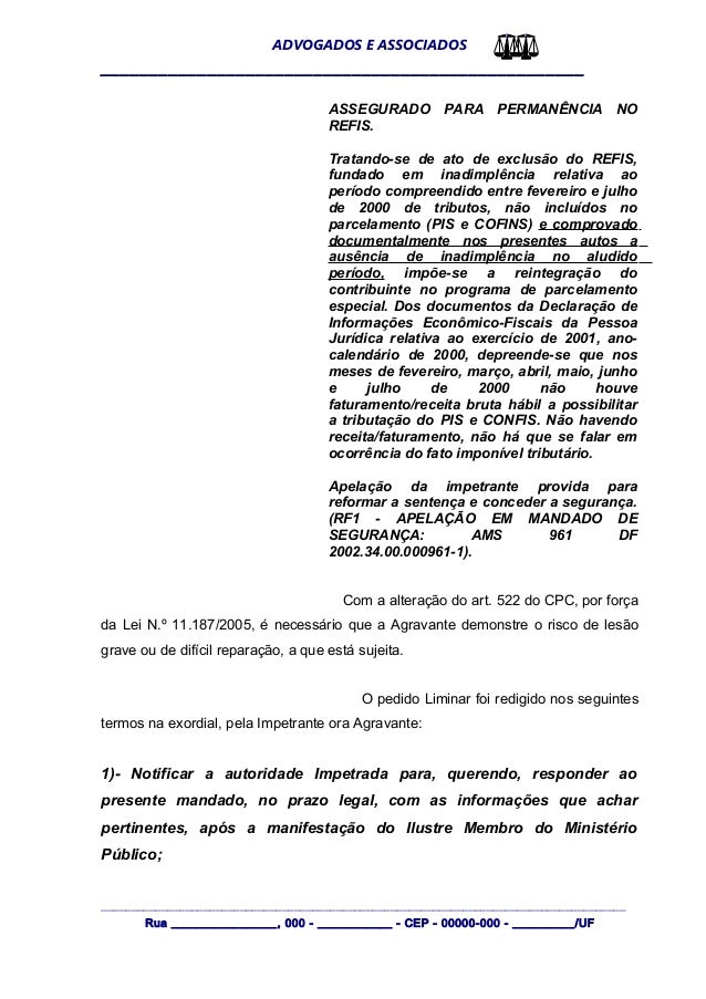 Agravo de Instrumento com Efeito Suspensivo e Ativo