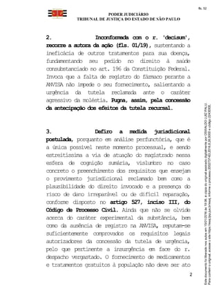 Agravo liminar fosfoetanolamina