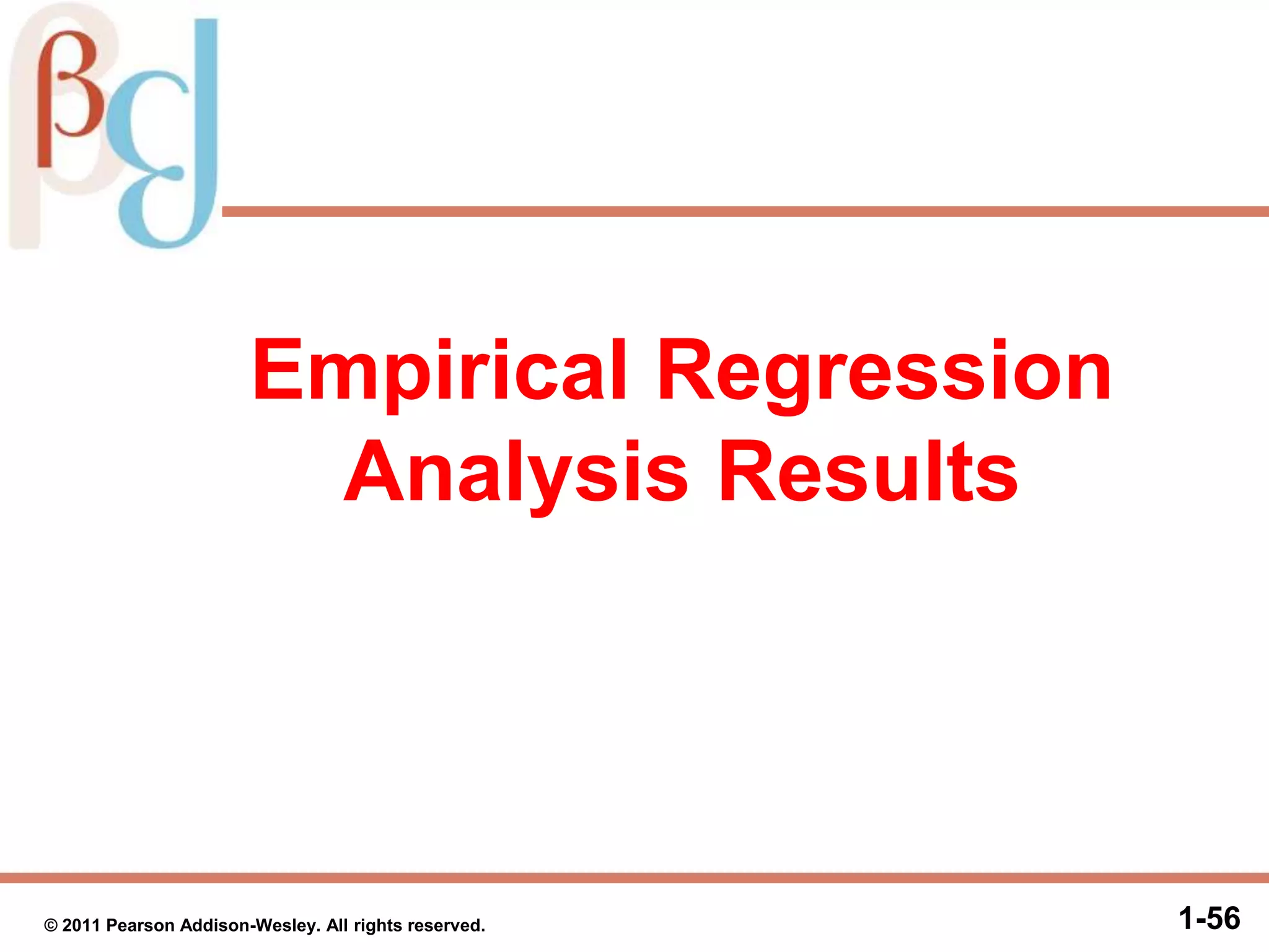Empirical Regression
Analysis Results
1-56© 2011 Pearson Addison-Wesley. All rights reserved.
 
