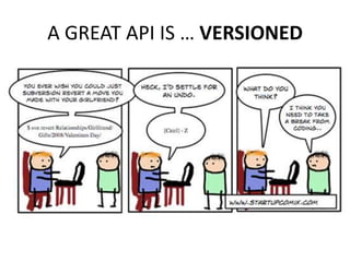 A GREAT API IS … VERSIONED
 