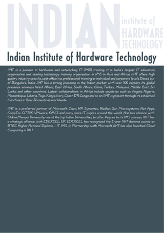 IIHT Franchise Consulted for Skill Upgradation