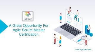 A Great Opportunity For
Agile Scrum Master
Certification
www.tryscrum.com
 