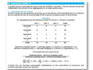AGREE II Instrument: Assessment of the Quality of Clinical Practice ...