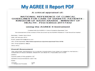Agree Instrument Example AGREE II Instrument: Assessment of the Quality of Clinical Practice ...