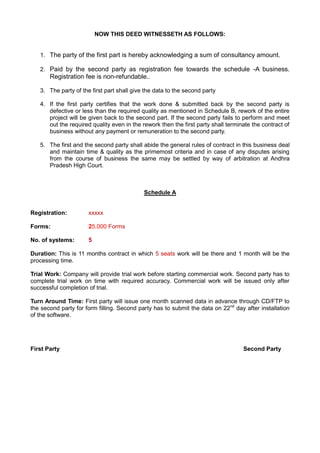 Witnesseth Page Example Agreement 2003 format 01 nikunj bangalore | DOCX