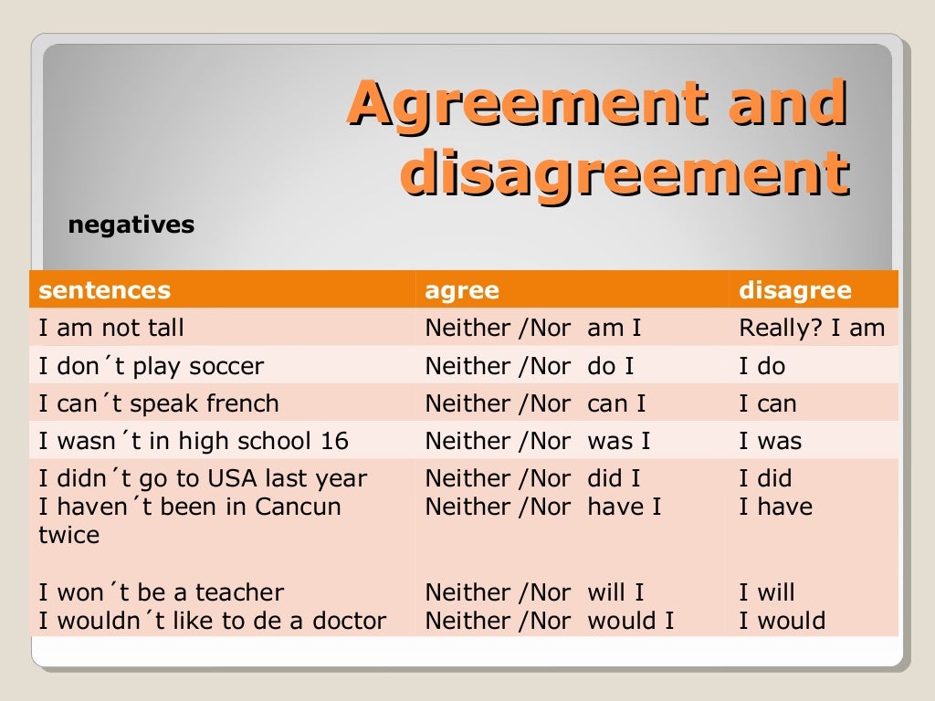Agreement and disagreement u.1