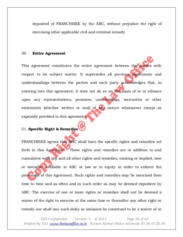 Franchise termination fee