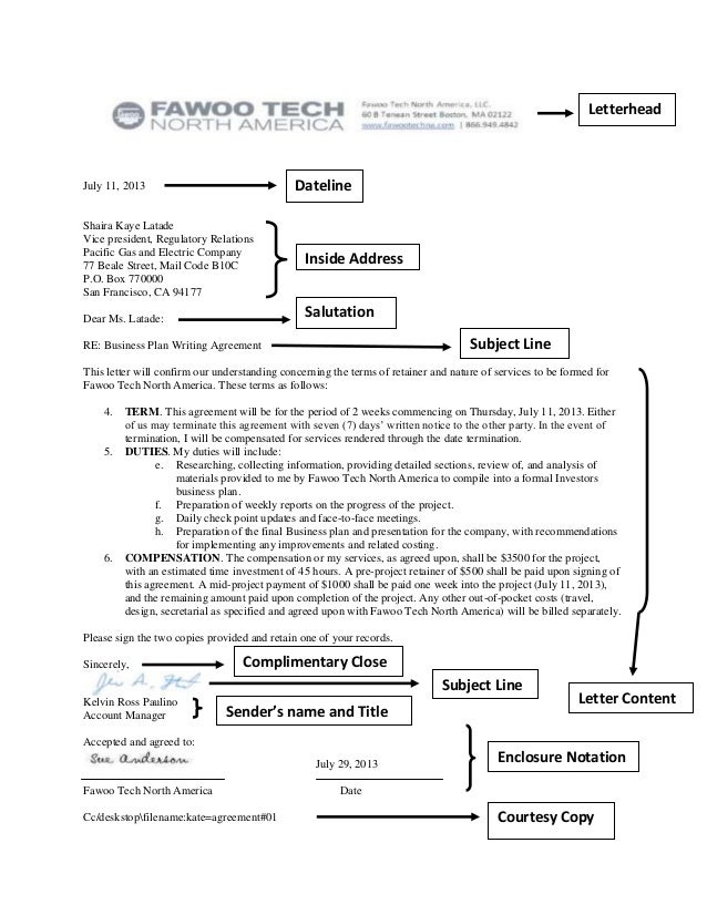 define parts of application letter