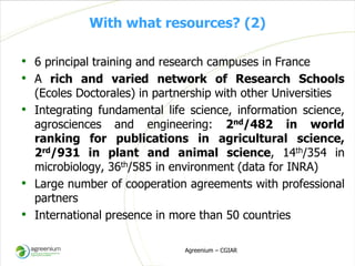 Agreenium - Presentation from the 2013 Annual Meeting between CGIAR and the French Research Institutions