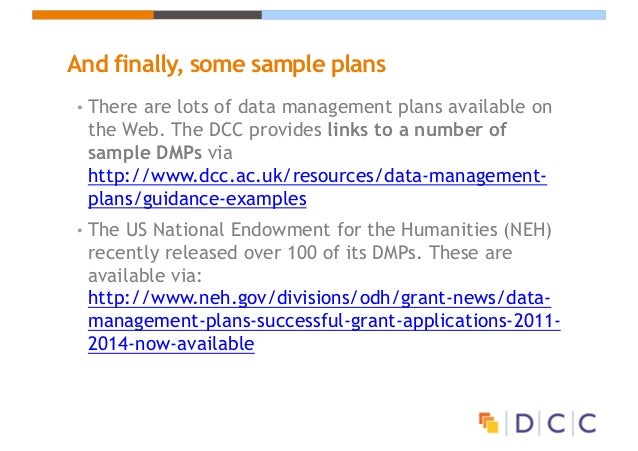 Developing a Data Management Plan