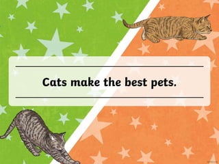 Cats make the best pets.
 