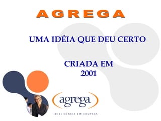 UMA IDÉIA QUE DEU CERTO CRIADA EM 2001 AGREGA 
