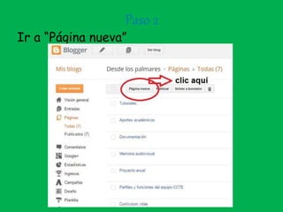 Paso 2
Ir a “Página nueva”
 