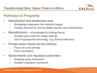 Delivering animal disease prevention services in value chains
