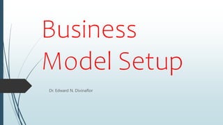 Business
Model Setup
Dr. Edward N. Divinaflor
 
