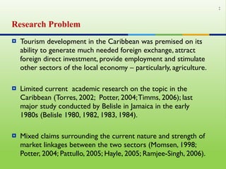 Agri-tourism linkages in jamaica: case study of the negril tourism industry