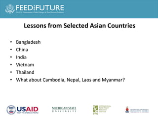 Agricultural or Food System Transformation in Asia ?