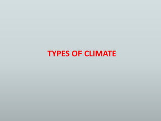 TYPES OF CLIMATE
 