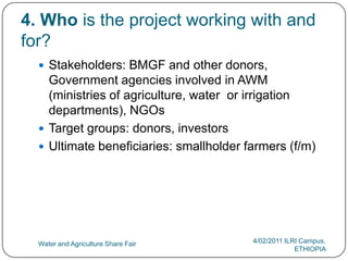 Agri-water Share Fair Projects' Presentations