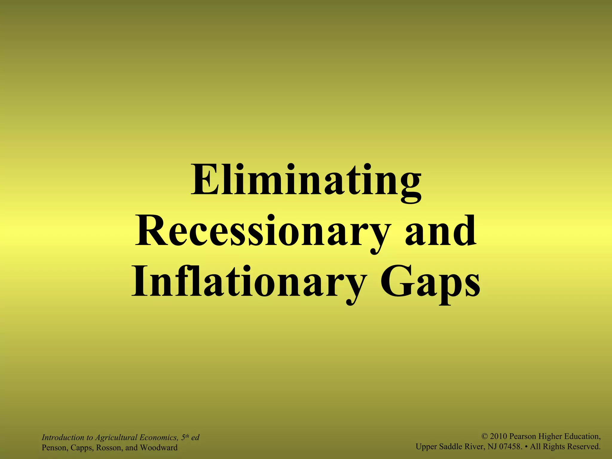 Eliminating Recessionary and Inflationary Gaps 