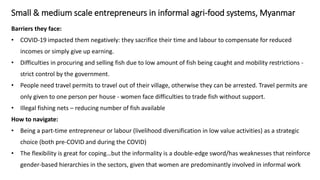 The pandemic and women in agribusiness in Myanmar and Vietnam: Insights from in-depth-interviews with small- and medium-scale entrepreneurs  