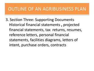 Agribusiness business development plan