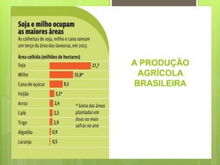 A PRODUÇÃO
AGRÍCOLA
BRASILEIRA
 