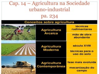 Cap. 14 – Agricultura na Sociedade
urbano-industrial
pa. 234
 