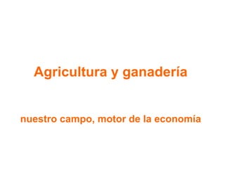Agricultura y ganadería nuestro campo, motor de la economía 
