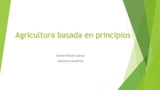 Agricultura basada en principios
Daniel Pinzón Gómez
Huertero salubrista
 