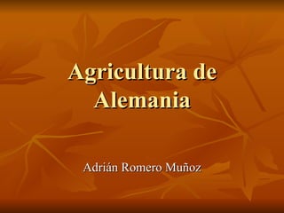 Agricultura de Alemania Adrián Romero Muñoz 