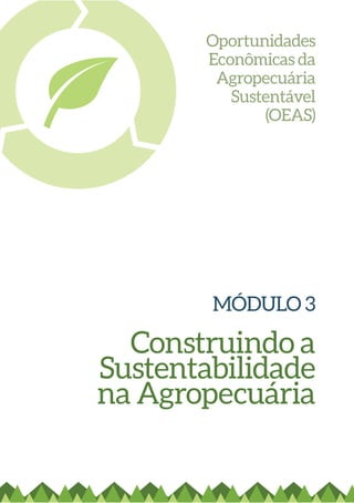 MÓDULO 3 
Construindo a 
Sustentabilidade 
na Agropecuária 
Oportunidades 
Econômicas da 
Agropecuária 
Sustentável 
(OEAS) 
 