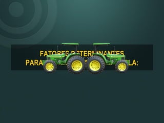 FATORES DETERMINANTES
PARA A MODERNIZAÇÃO AGRÍCOLA:
 
