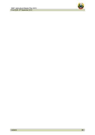 MAF: Agricultural Master Plan 2015
Final Draft, 15
th
September 2010
ANNEX 36
 