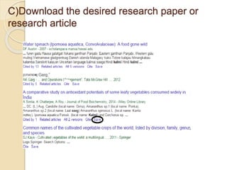 C)Download the desired research paper or
research article
 