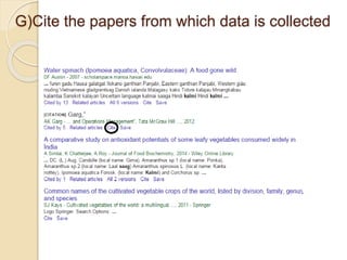 G)Cite the papers from which data is collected
 