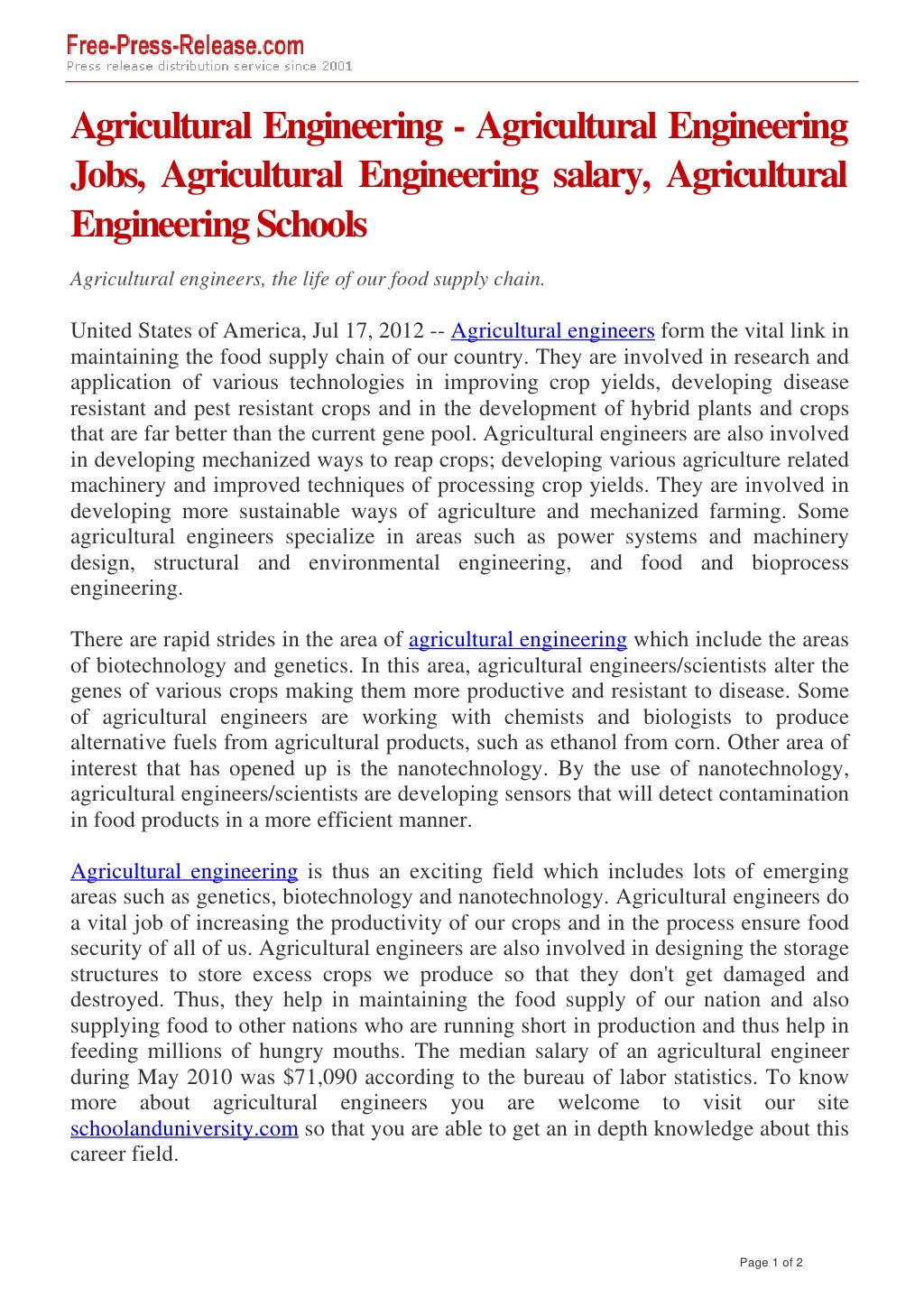 Agricultural engineering
