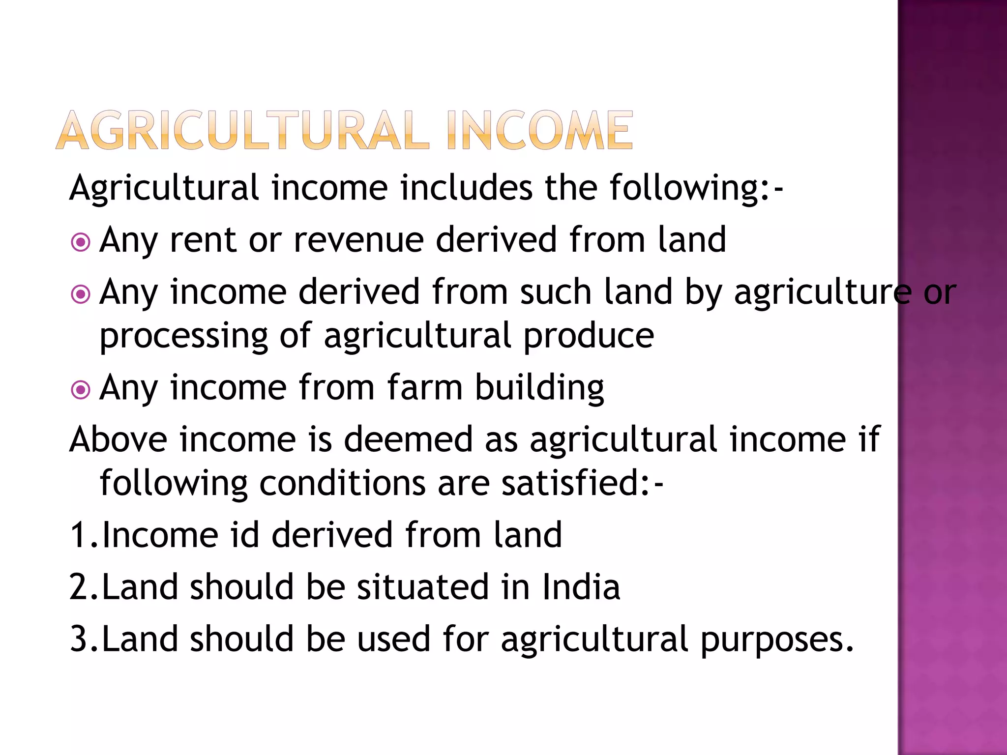Agricultural income | PPTX