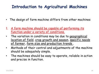 Agricultural machinery chapter 1 | PDF