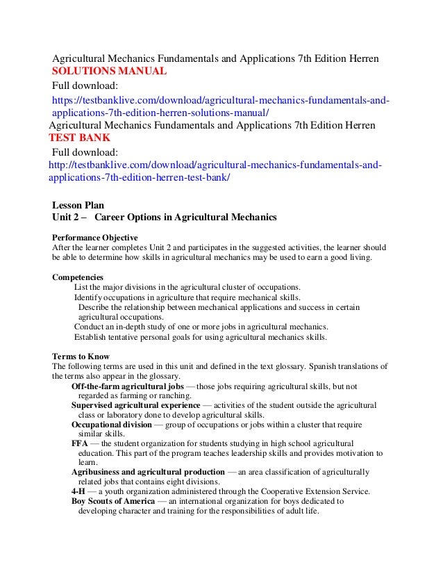 agricultural mechanics fundamentals and applications 7th edition herr agricultural career list