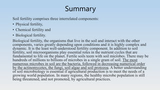 Agricultural Microbiology: Role of microbes in soil fertility | PPTX