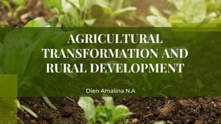 AGRICULTURAL
TRANSFORMATION AND
RURAL DEVELOPMENT
Dien Amalina N.A
 