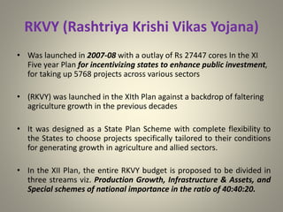 Rkvy Agricultural schemes ppt | PPTX