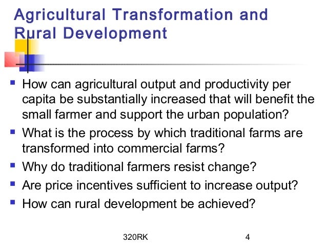 agricultural transformation and rural development essay