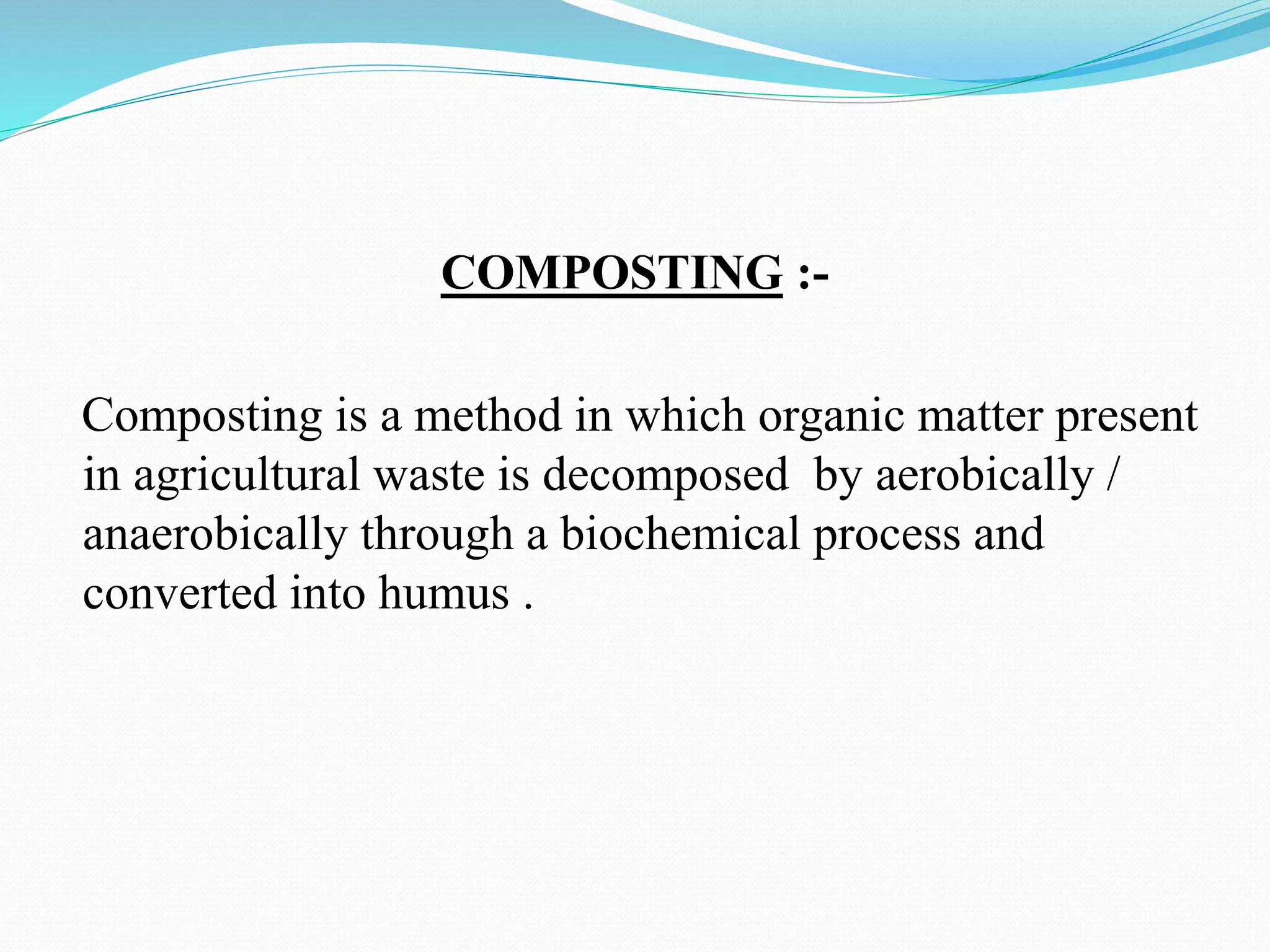 Agricultural waste management PPT