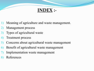 types of agricultural waste in india