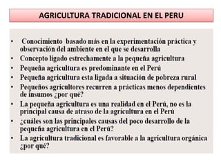 AGRICULTURA TRADICIONAL EN EL PERU
 