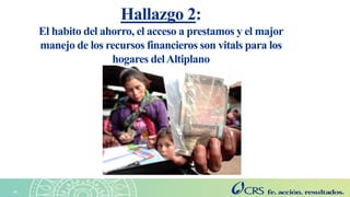 Agricultura sensible a la nutrición en el Altiplano. Explorando las perspectivas de las familias con la metodología SenseMaker