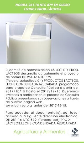 Norma 251-16 NTC 879 en curso leche y prod. Lácteos